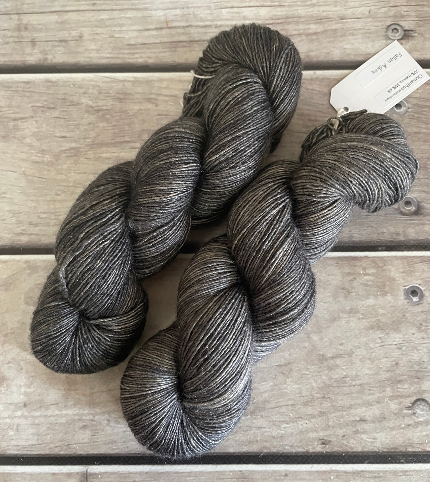 Fallen Ashes on Merino and Silk 4 ply single - Osmanthus