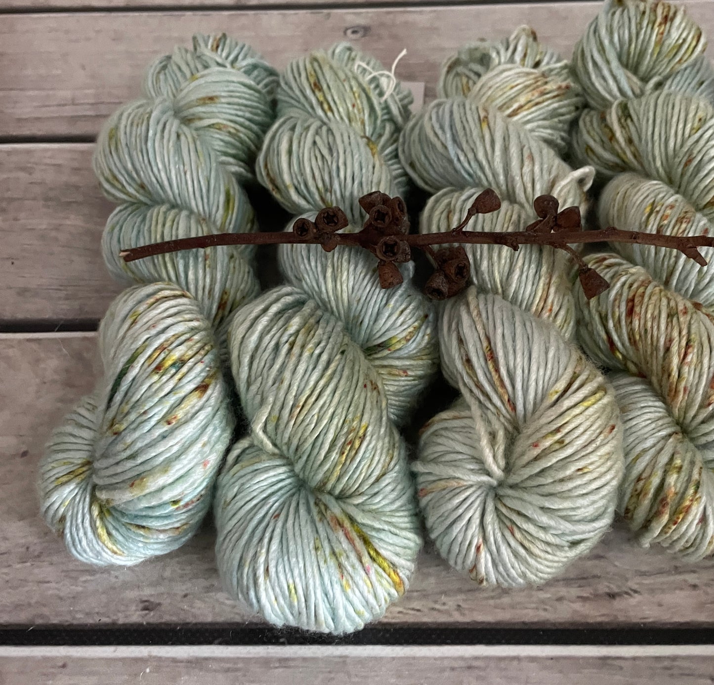 Speckled Seabreeze - 10 ply merino/silk singles - Peach