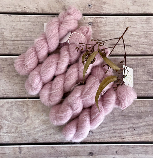 Soft Rose - 2 ply Suri/merino fluff - Rosemary