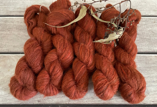 Red Dune - 2 ply Suri/merino fluff - Rosemary