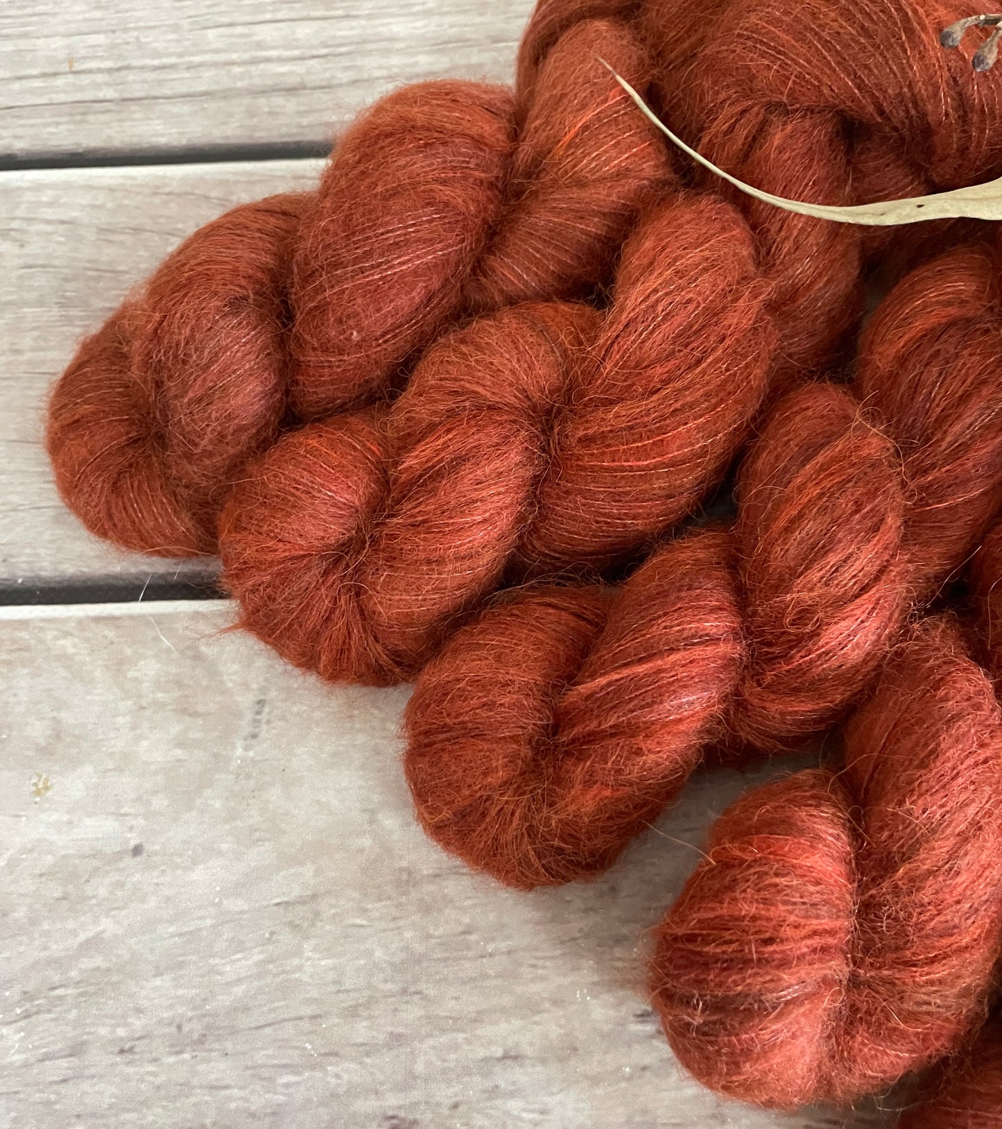 Red Dune - 2 ply Suri/merino fluff - Rosemary