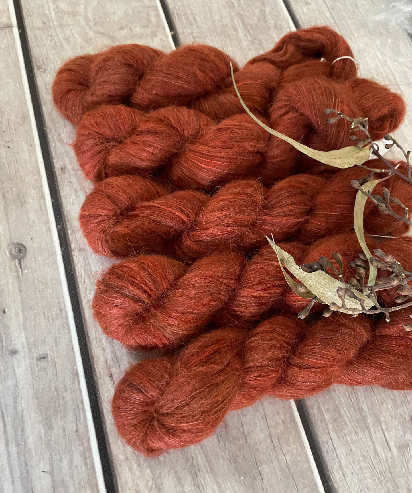 Red Dune - 2 ply Suri/merino fluff - Rosemary