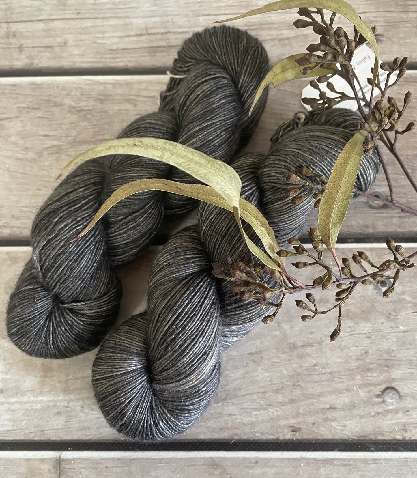 Fallen Ashes on Merino and Silk 4 ply single - Osmanthus