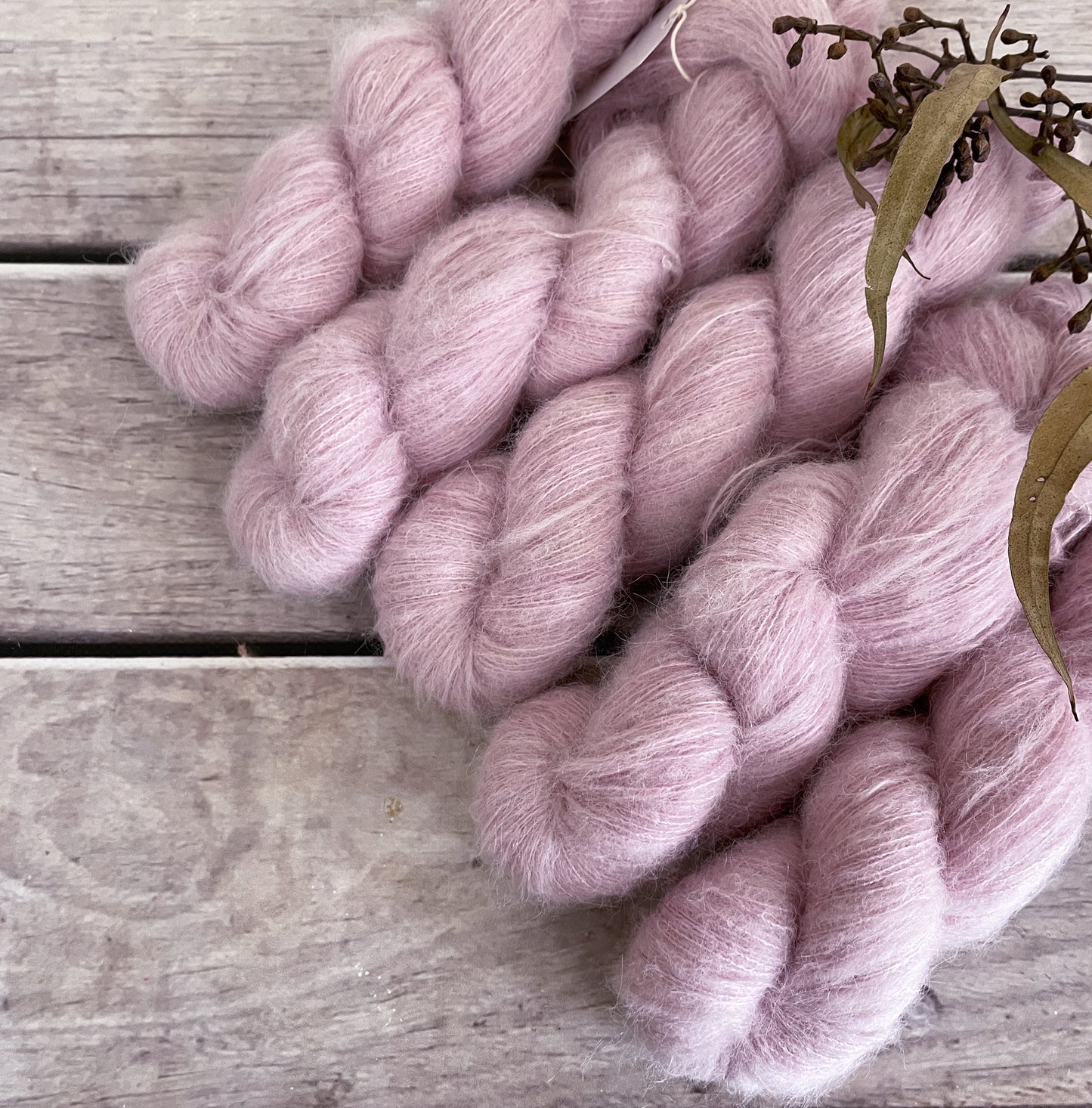 Soft Rose - 2 ply Suri/merino fluff - Rosemary