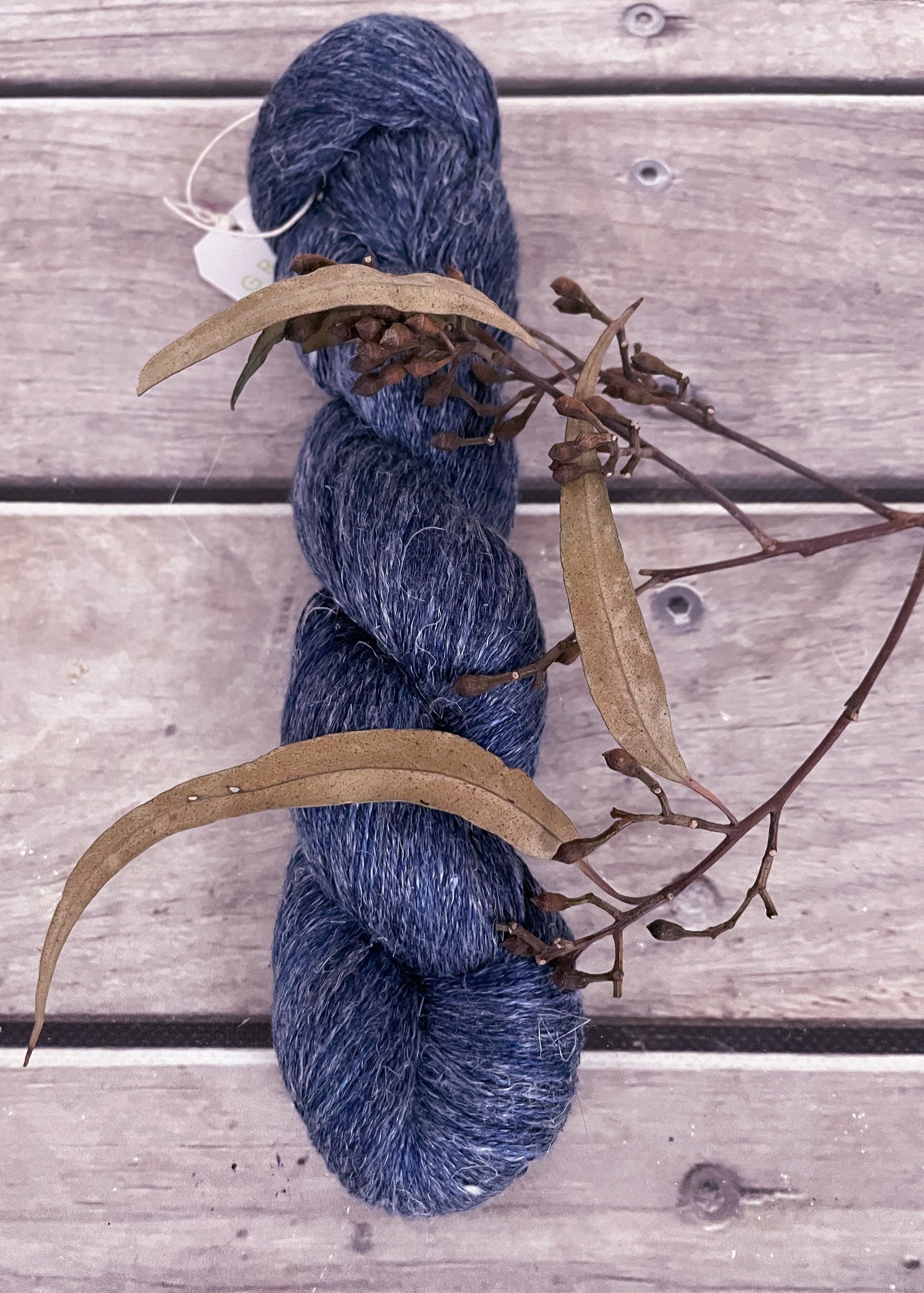 Dark Denim ooak - silk and linen 2 ply - Anise 2