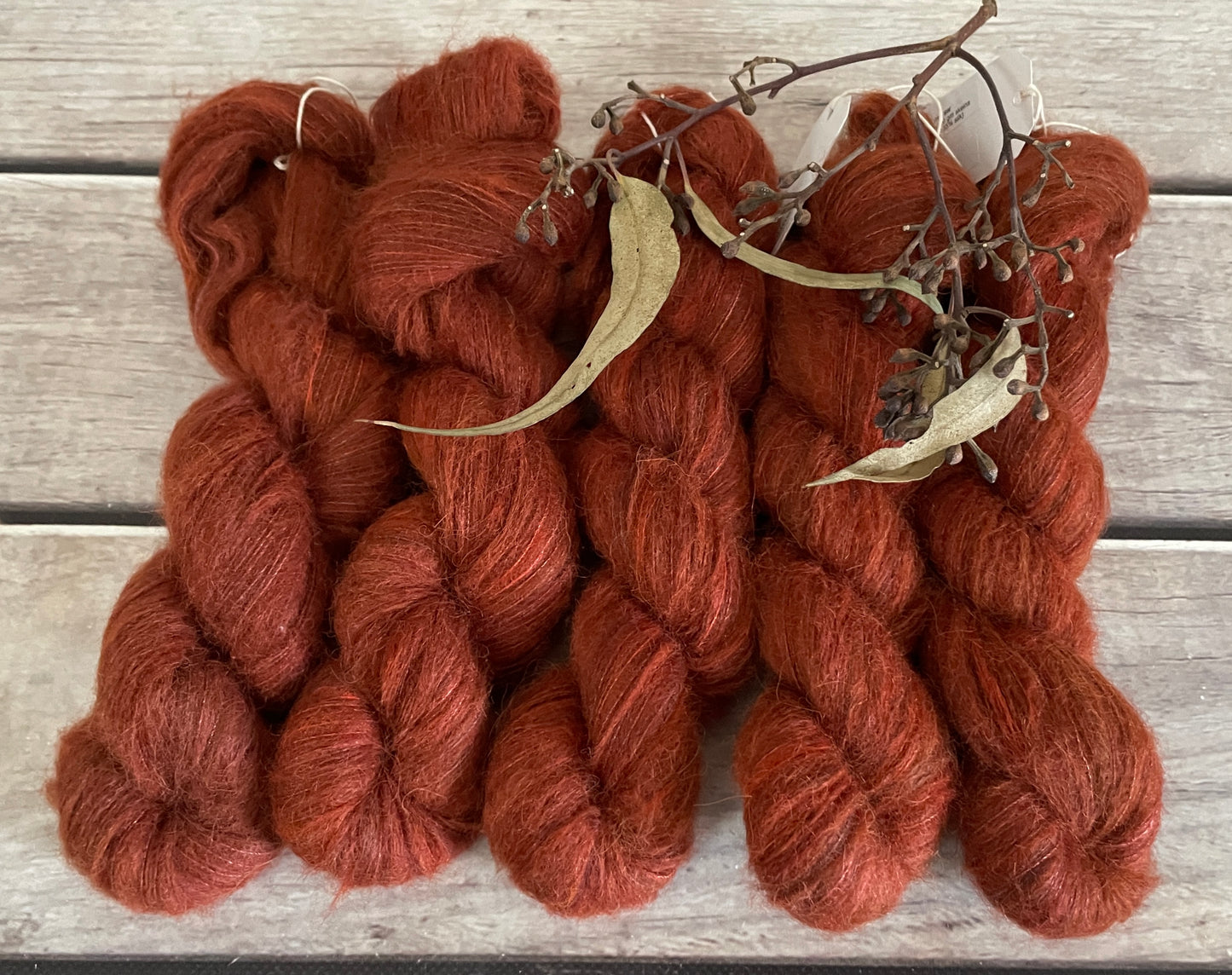 Red Dune - 2 ply Suri/merino fluff - Rosemary