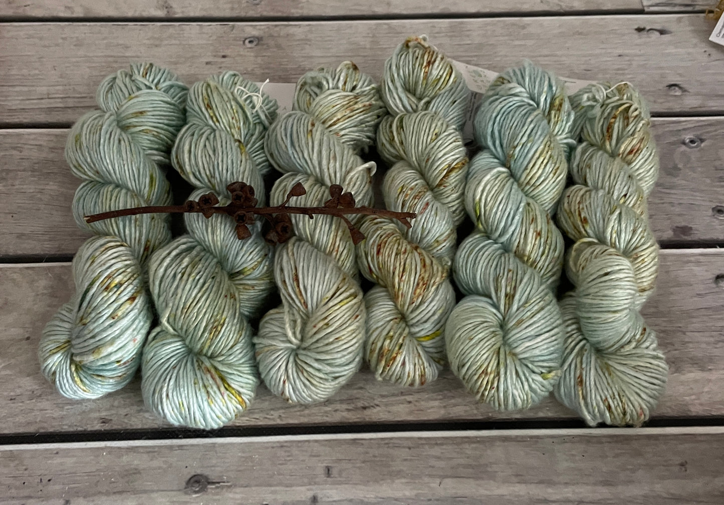 Speckled Seabreeze - 10 ply merino/silk singles - Peach