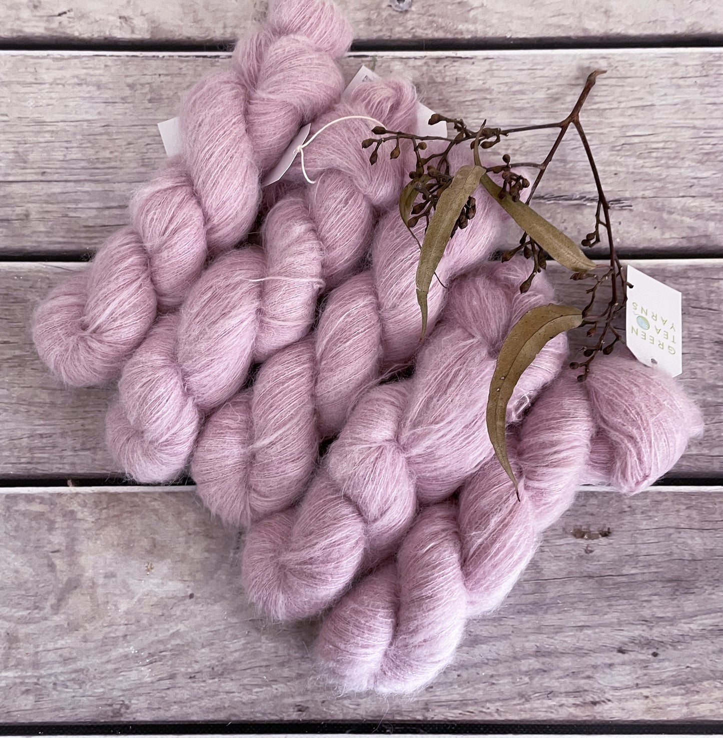 Soft Rose - 2 ply Suri/merino fluff - Rosemary