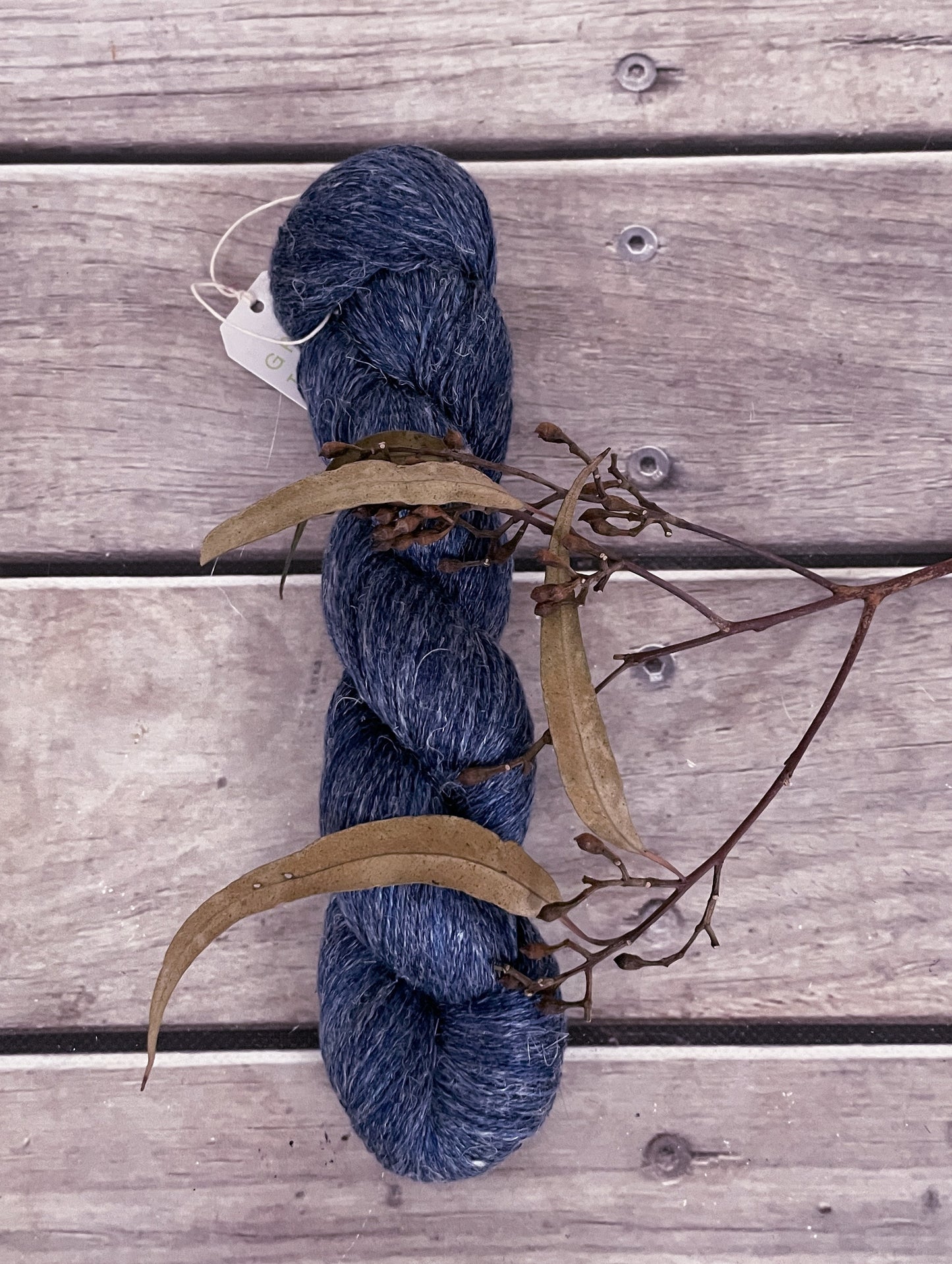 Dark Denim ooak - silk and linen 2 ply - Anise 2