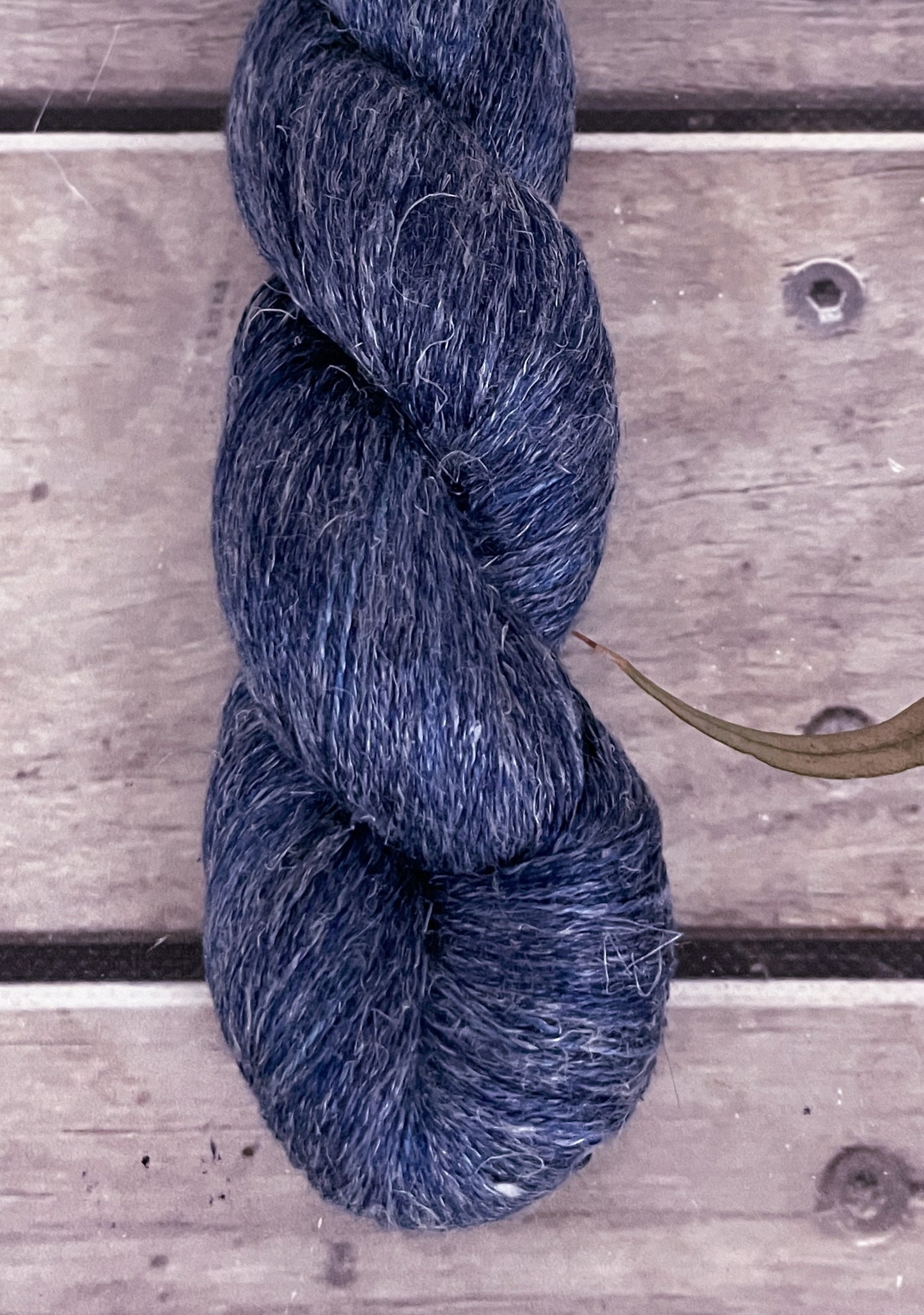 Dark Denim ooak - silk and linen 2 ply - Anise 2