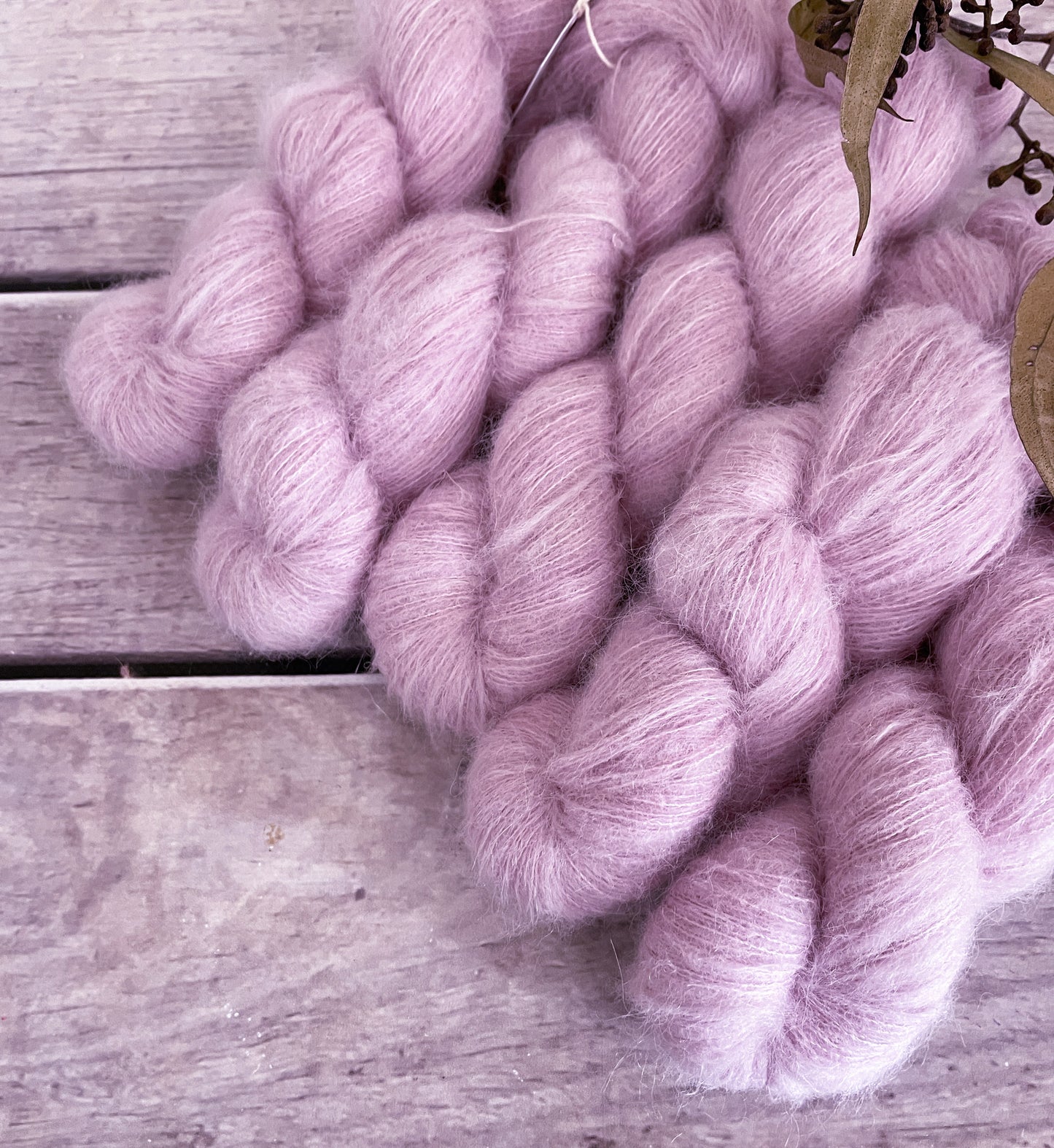 Soft Rose - 2 ply Suri/merino fluff - Rosemary