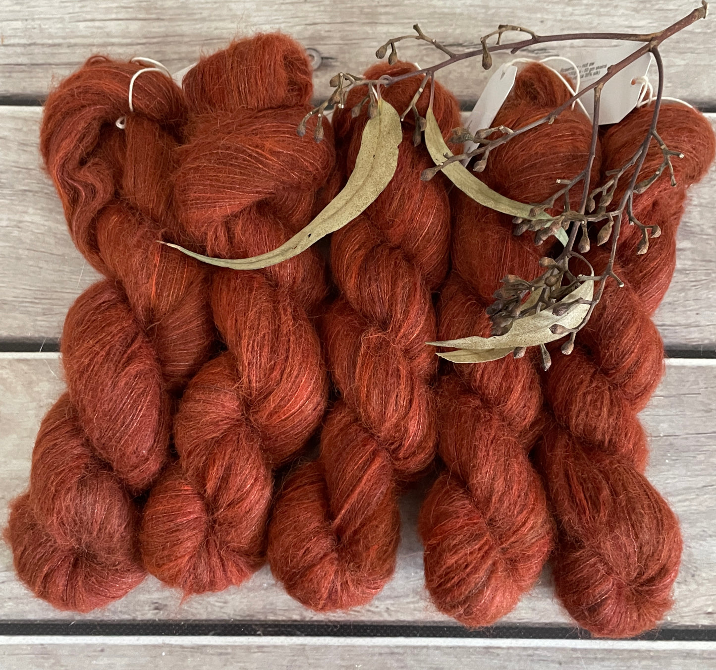 Red Dune - 2 ply Suri/merino fluff - Rosemary