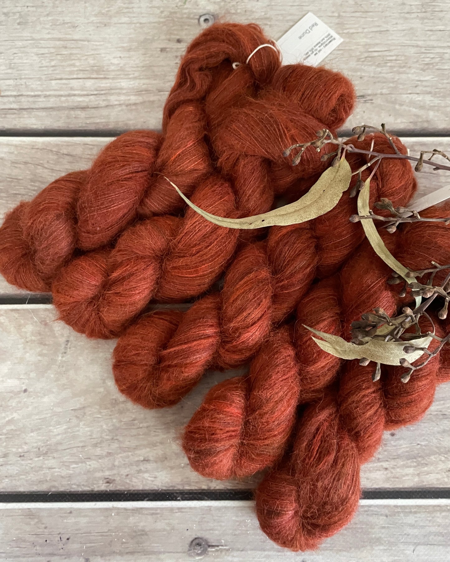 Red Dune - 2 ply Suri/merino fluff - Rosemary