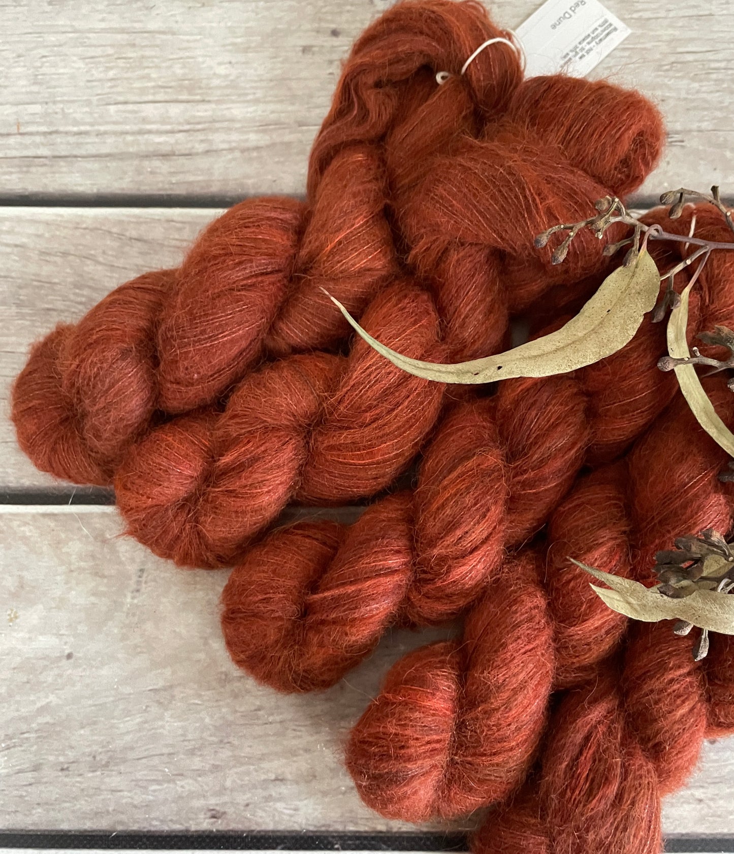 Red Dune - 2 ply Suri/merino fluff - Rosemary