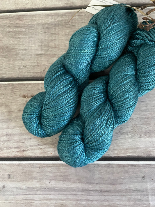 Mystery Blue - 8 ply silk and merino - White Cloud DK