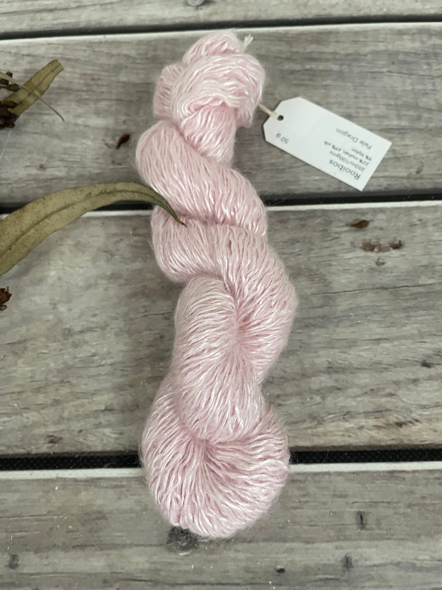 Pale Dragon - 50g - 5 ply silk/mohair and nylon - Rooibos