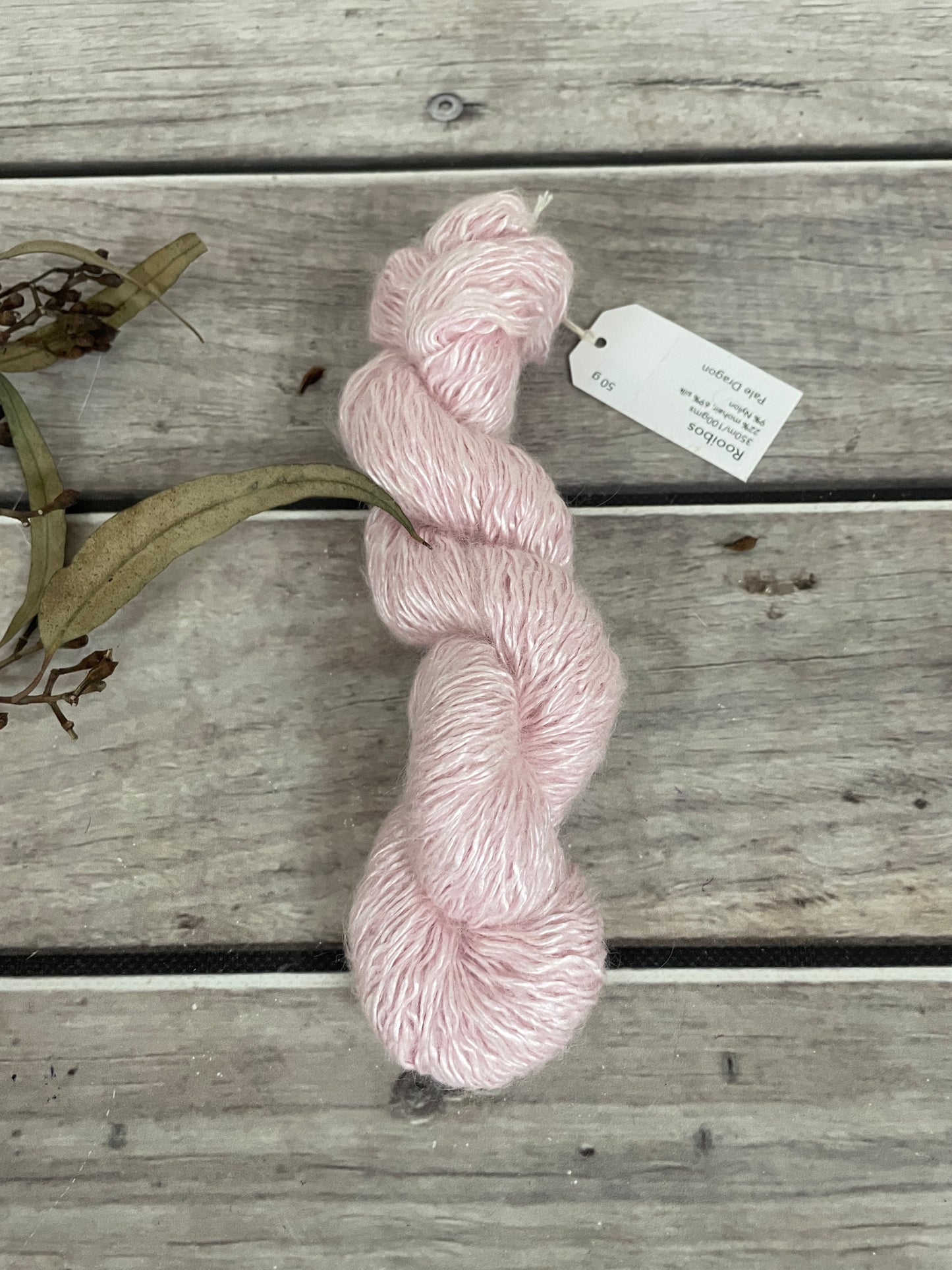 Pale Dragon - 50g - 5 ply silk/mohair and nylon - Rooibos