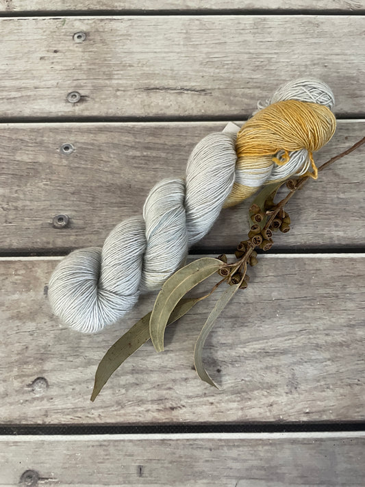 Underside -  4 ply Merino /Silk single yarn - Osmanthus