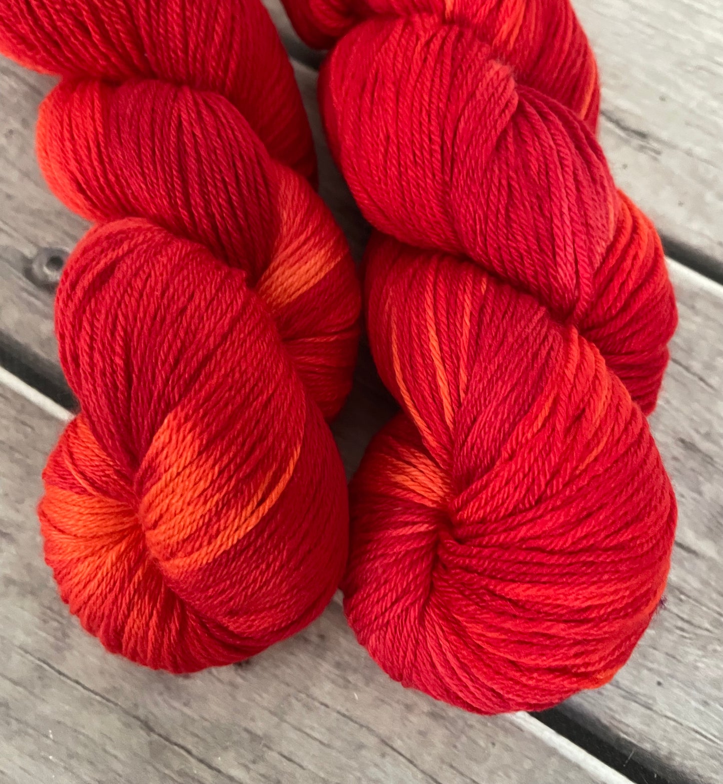 Hot Poker ooak  - 4ply/f - silk/merino yarn - Jasmine 4