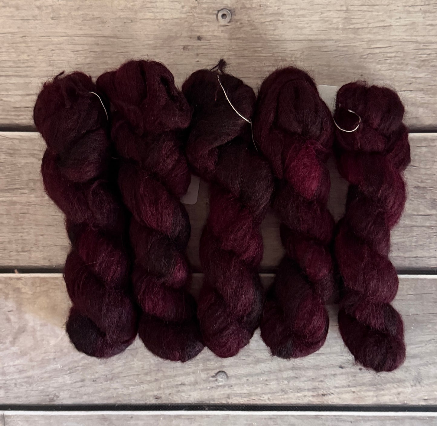 Black Cherry - 2 ply Suri/merino fluff - Rosemary
