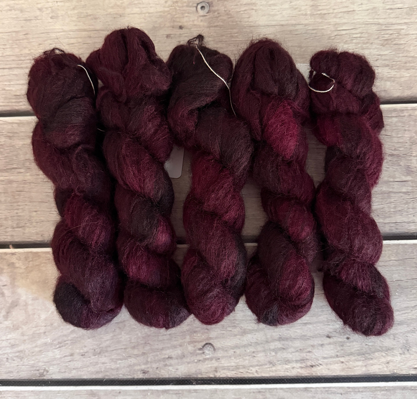 Black Cherry - 2 ply Suri/merino fluff - Rosemary
