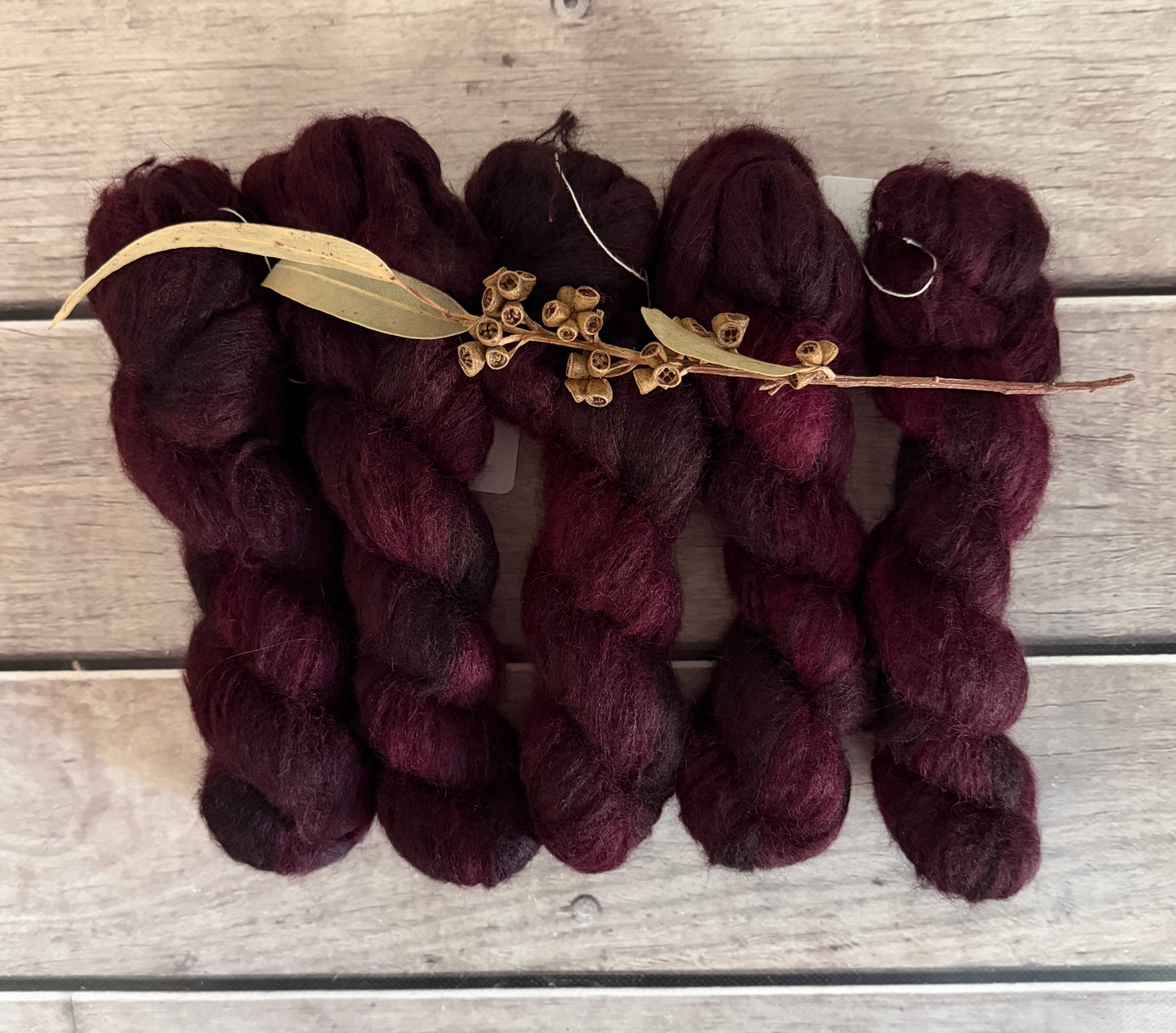 Black Cherry - 2 ply Suri/merino fluff - Rosemary