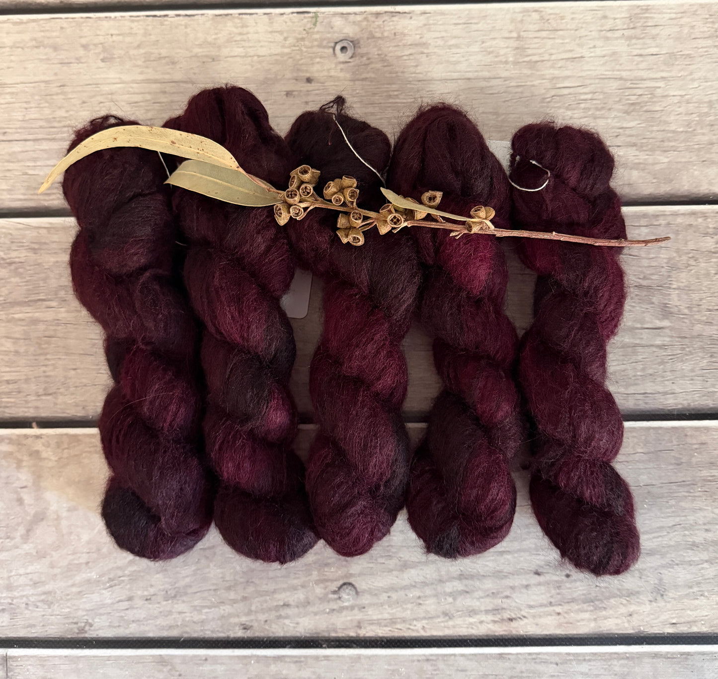 Black Cherry - 2 ply Suri/merino fluff - Rosemary