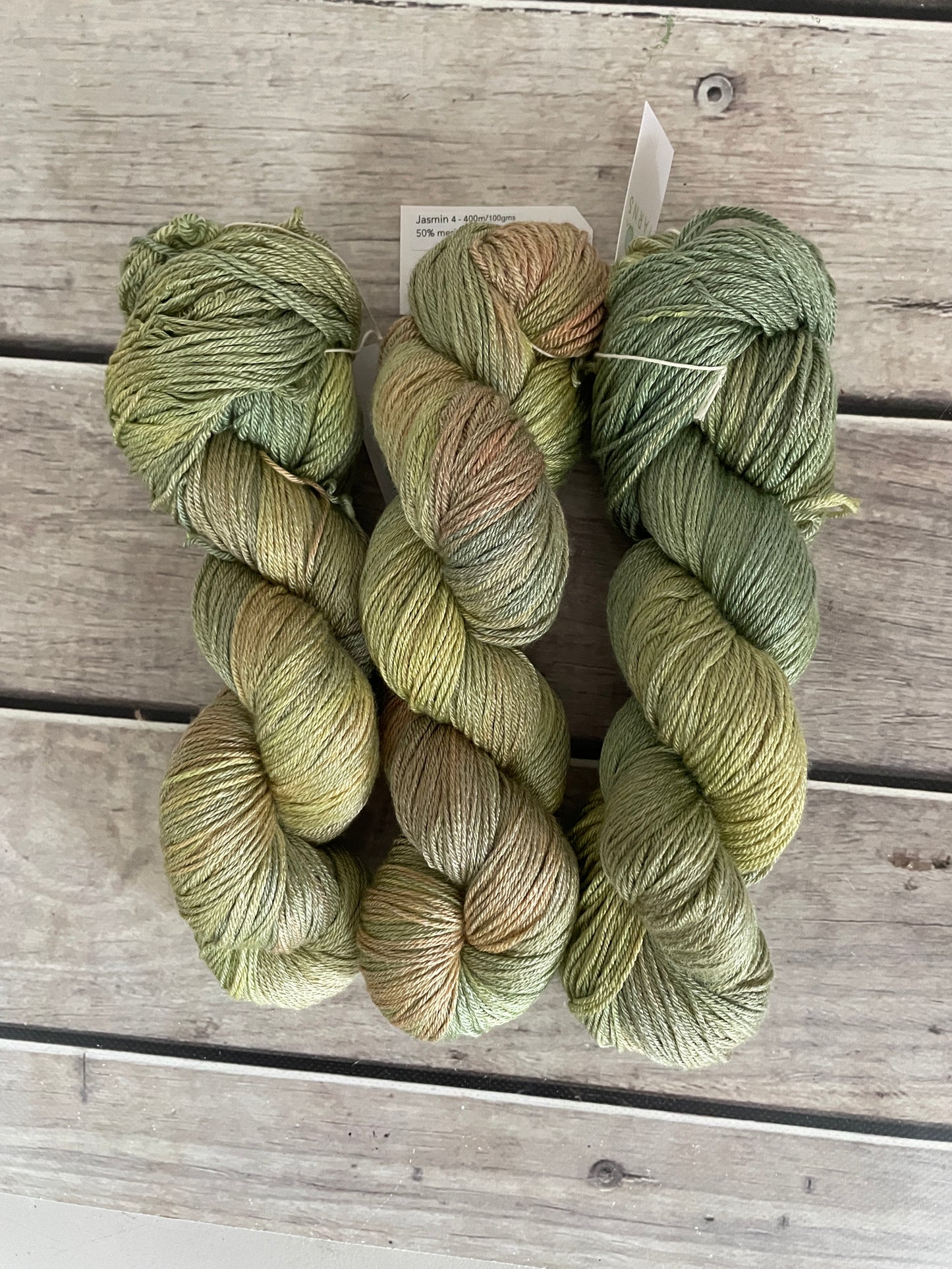 Gold Green- Merino/silk - 4 Ply - Jasmin4