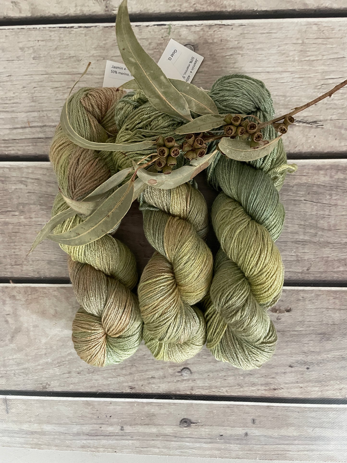 Gold Green- Merino/silk - 4 Ply - Jasmin4