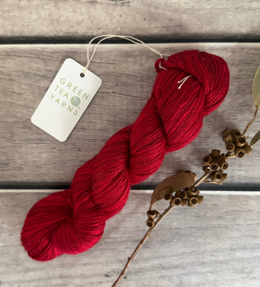 Dark Red Lacquer 50g- 4ply/fingering - silk/merino - Jasmine 4