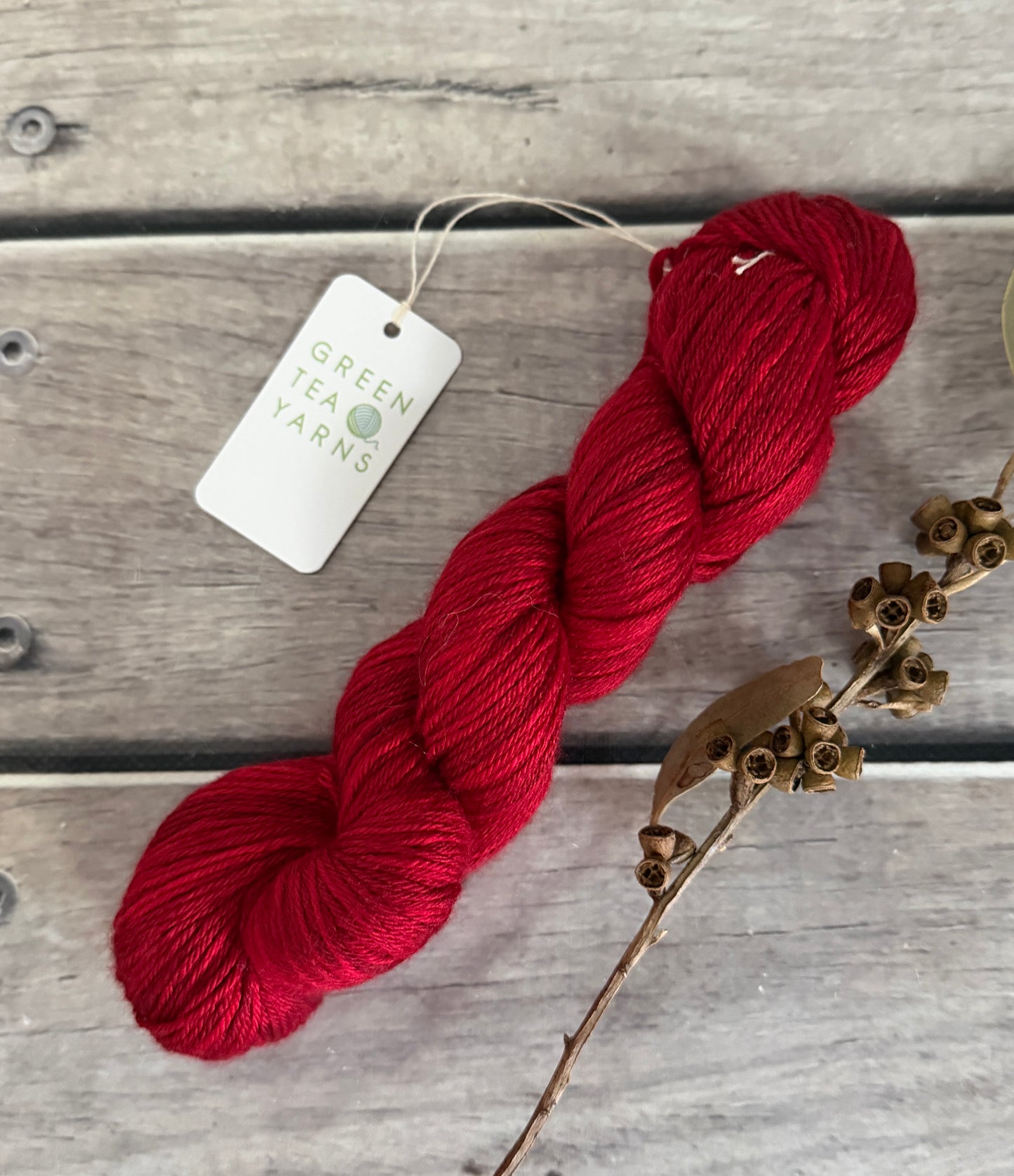 Dark Red Lacquer 50g- 4ply/fingering - silk/merino - Jasmine 4