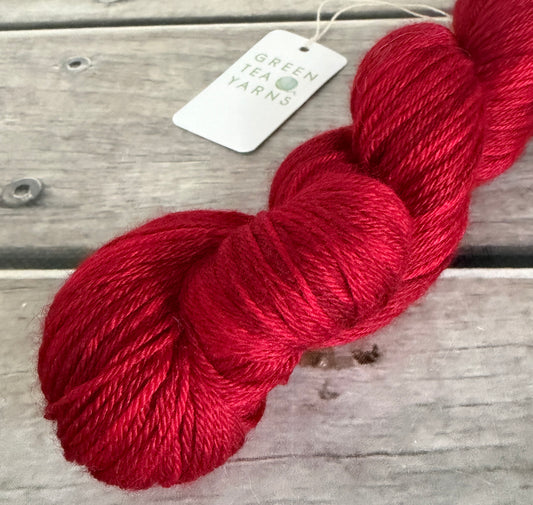 Dark Red Lacquer 50g- 4ply/fingering - silk/merino - Jasmine 4