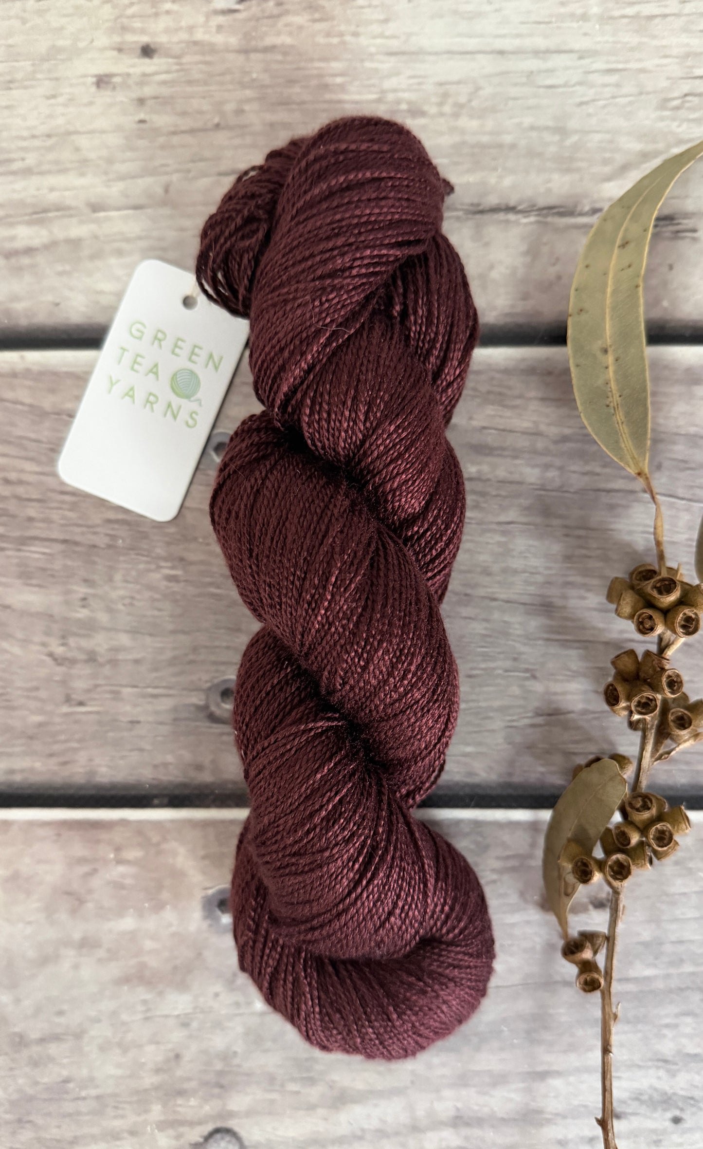 Ruby Wine - 4 ply pure silk yarn - Ginseng f