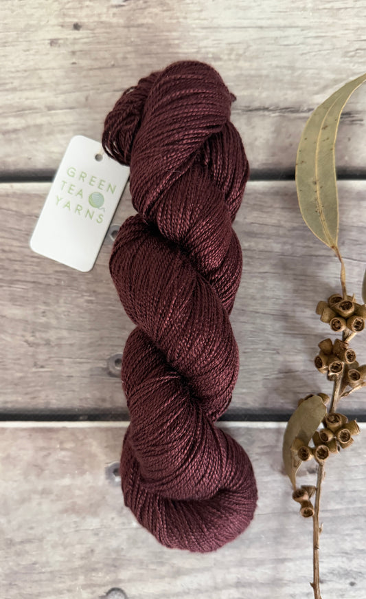Ruby Wine - 4 ply pure silk yarn - Ginseng f