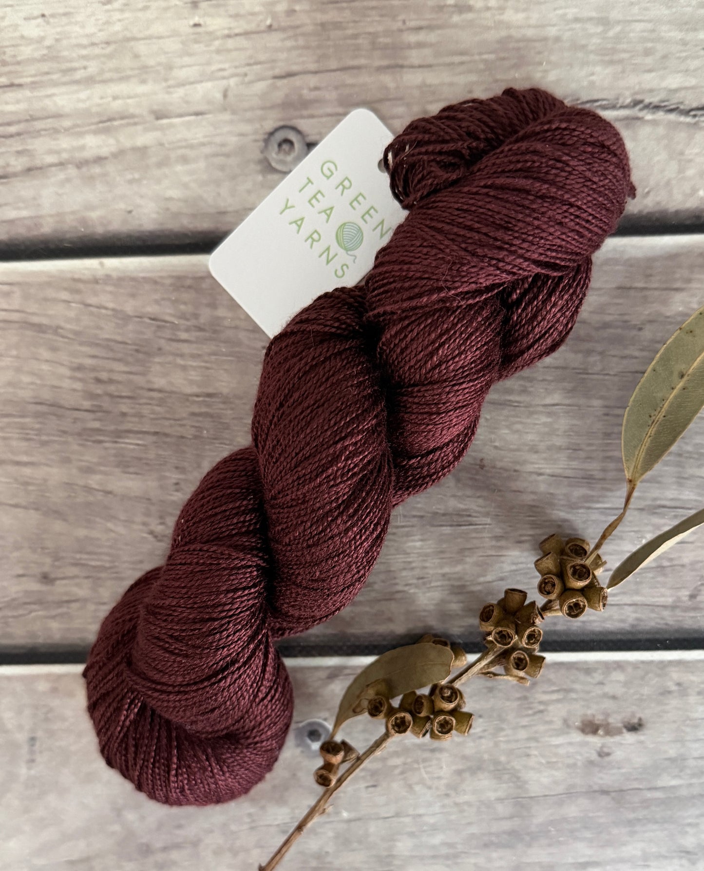 Ruby Wine - 4 ply pure silk yarn - Ginseng f