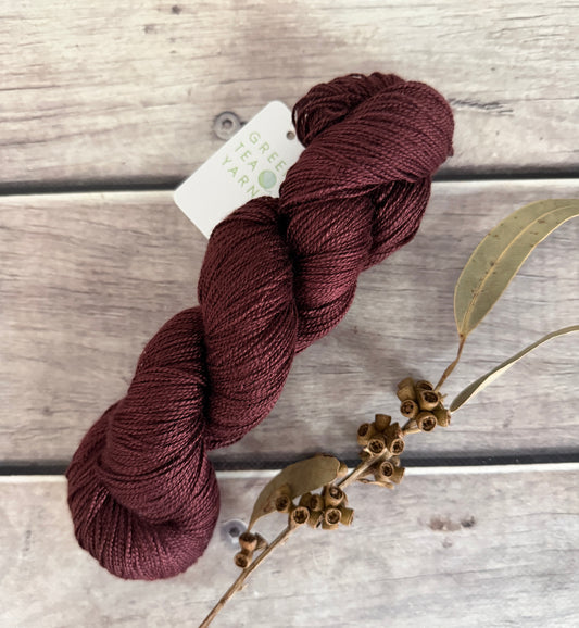 Ruby Wine - 4 ply pure silk yarn - Ginseng f