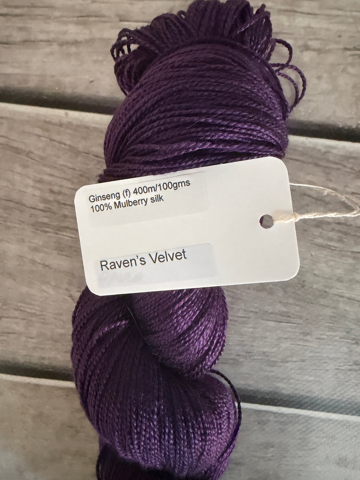 Raven's Velvet - 4 ply pure silk yarn - Ginseng f