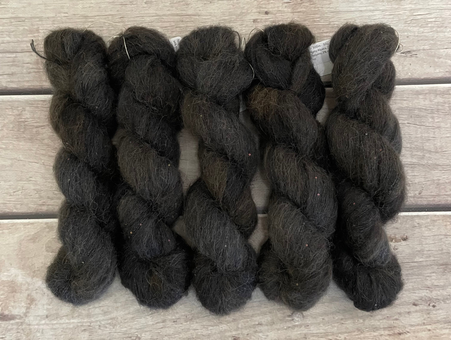 Belgium Chocolate - 3 ply baby alpaca/silk/sequins - Nilgiri