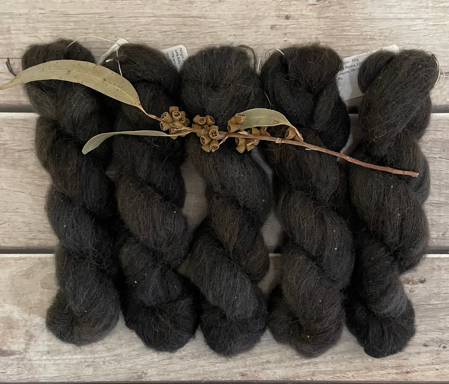 Belgium Chocolate - 3 ply baby alpaca/silk/sequins - Nilgiri