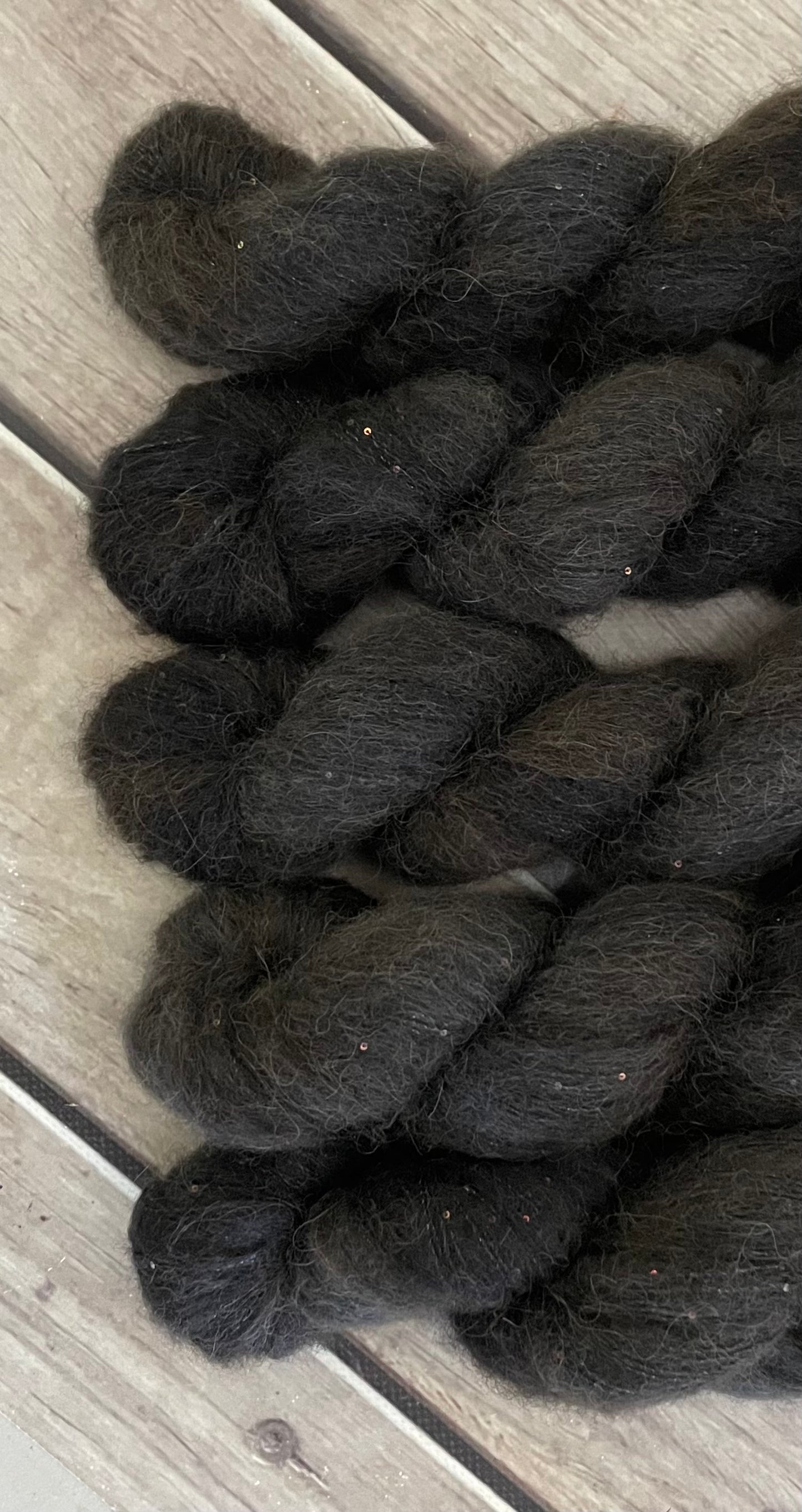 Belgium Chocolate - 3 ply baby alpaca/silk/sequins - Nilgiri