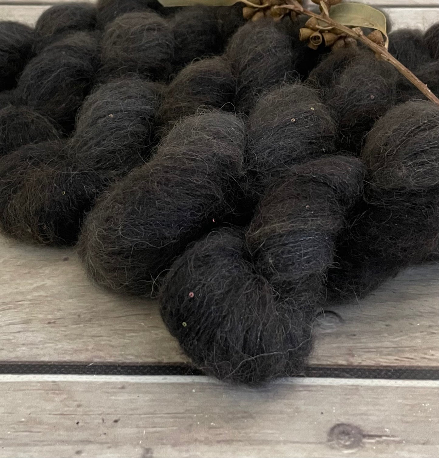 Belgium Chocolate - 3 ply baby alpaca/silk/sequins - Nilgiri