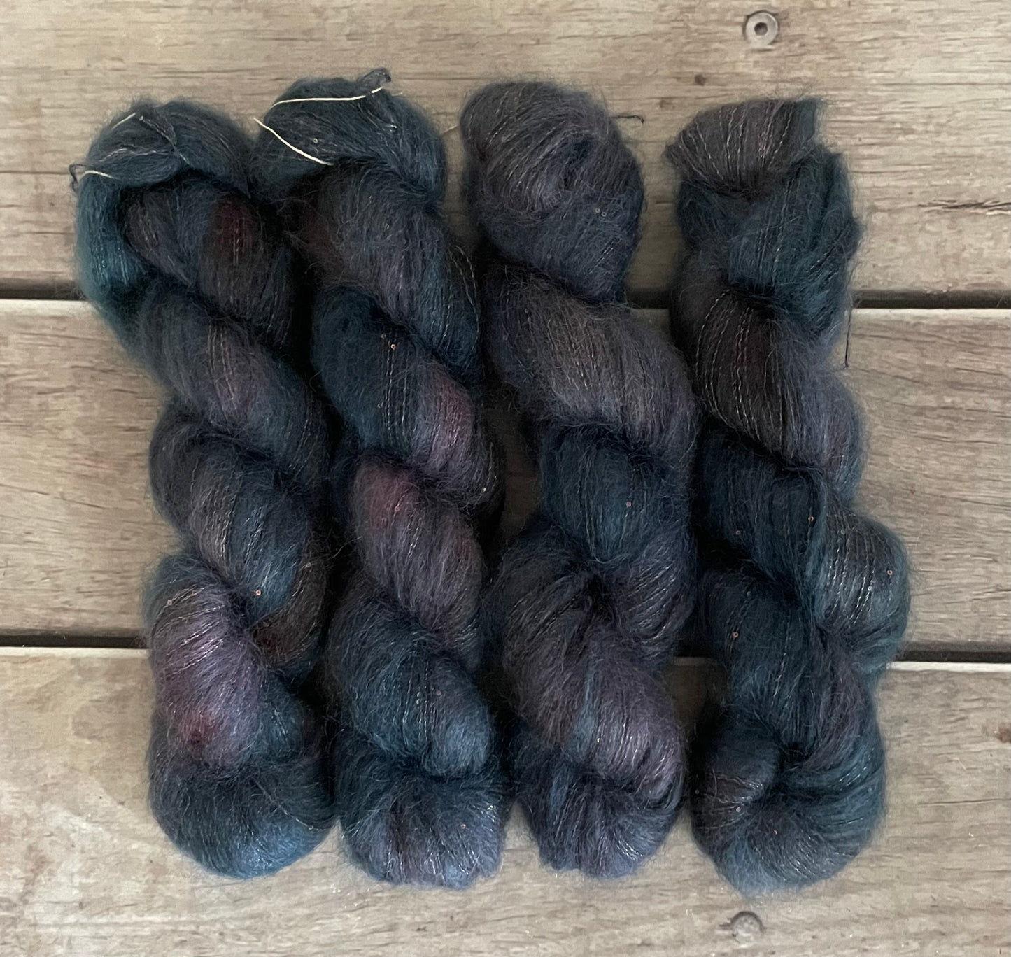 Twilight on Gyrokuro - mohair/silk/sequins - 3 ply