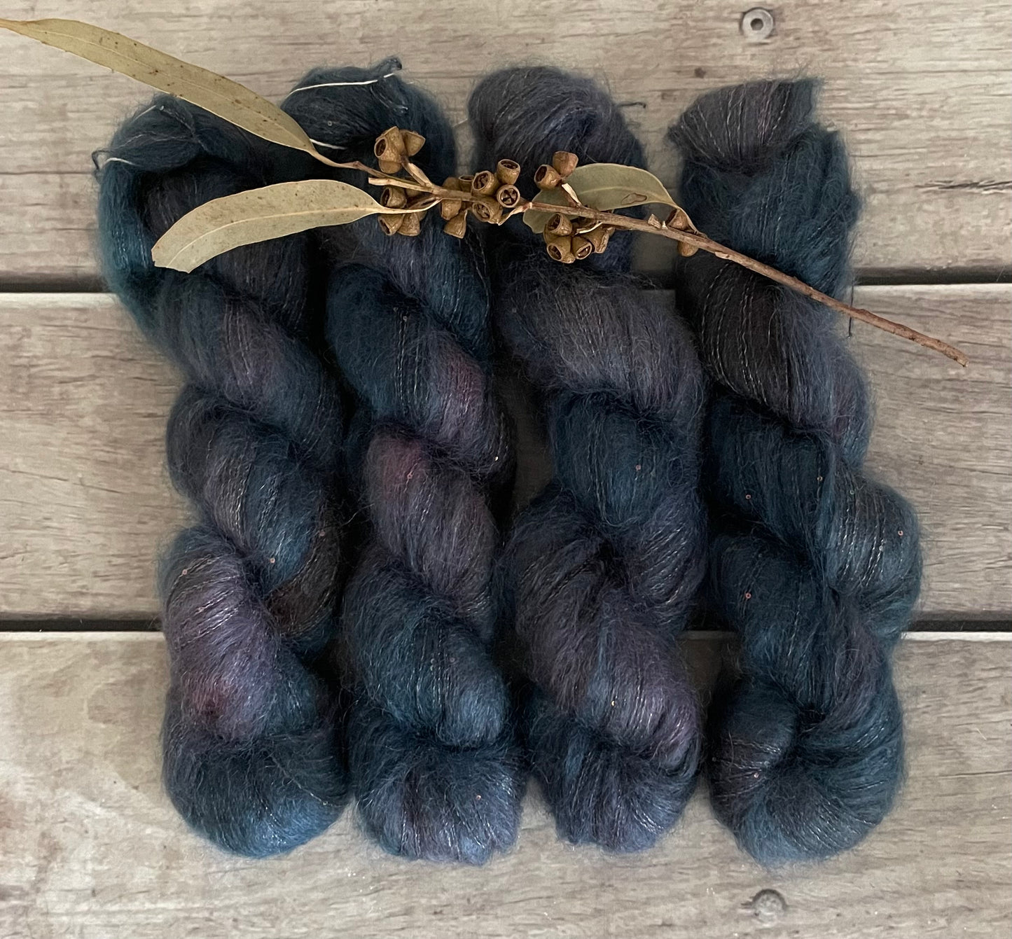 Twilight on Gyrokuro - mohair/silk/sequins - 3 ply