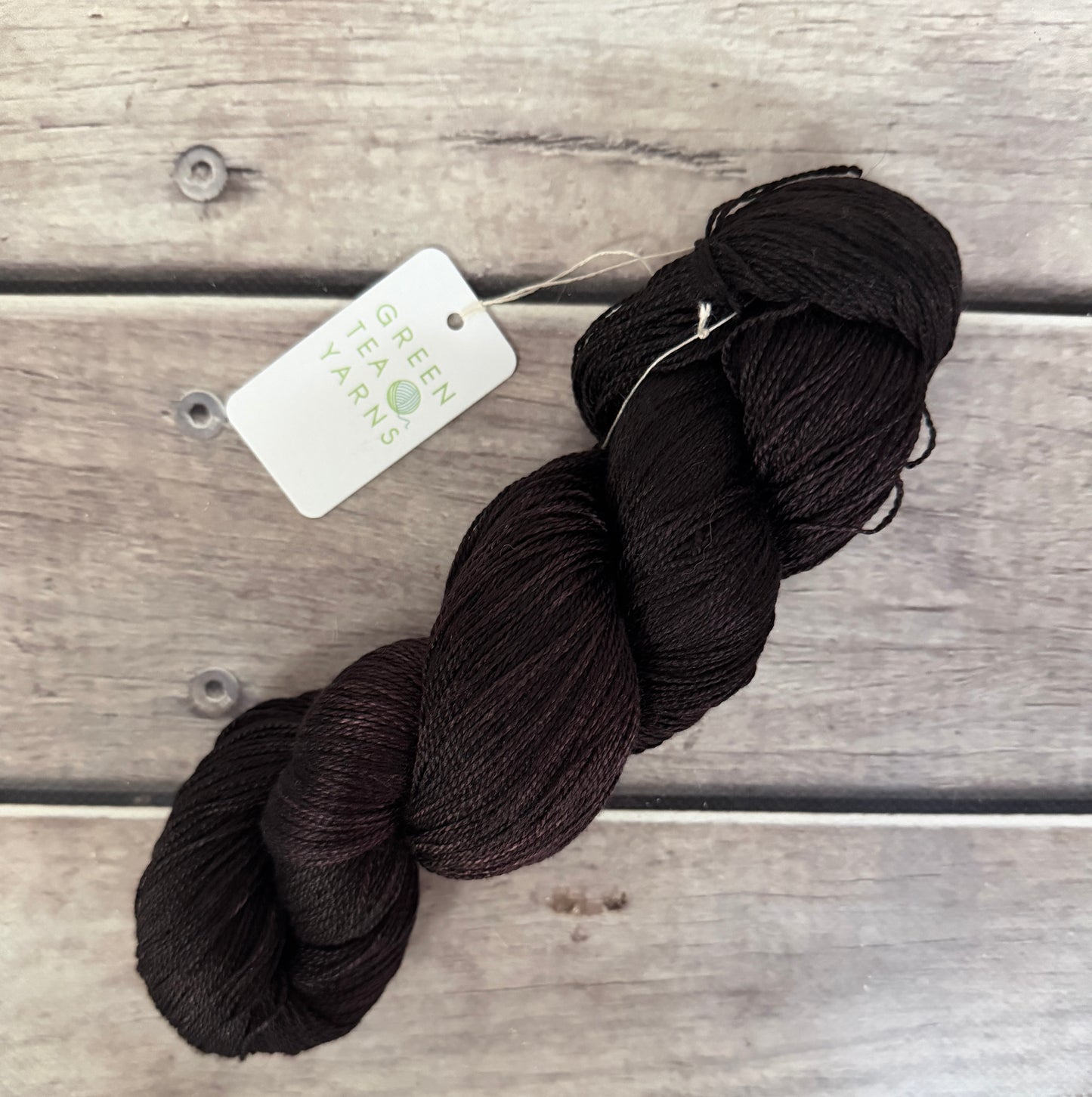 Bitter Chocolate ooak - 3 ply pure silk yarn - Ginseng hl