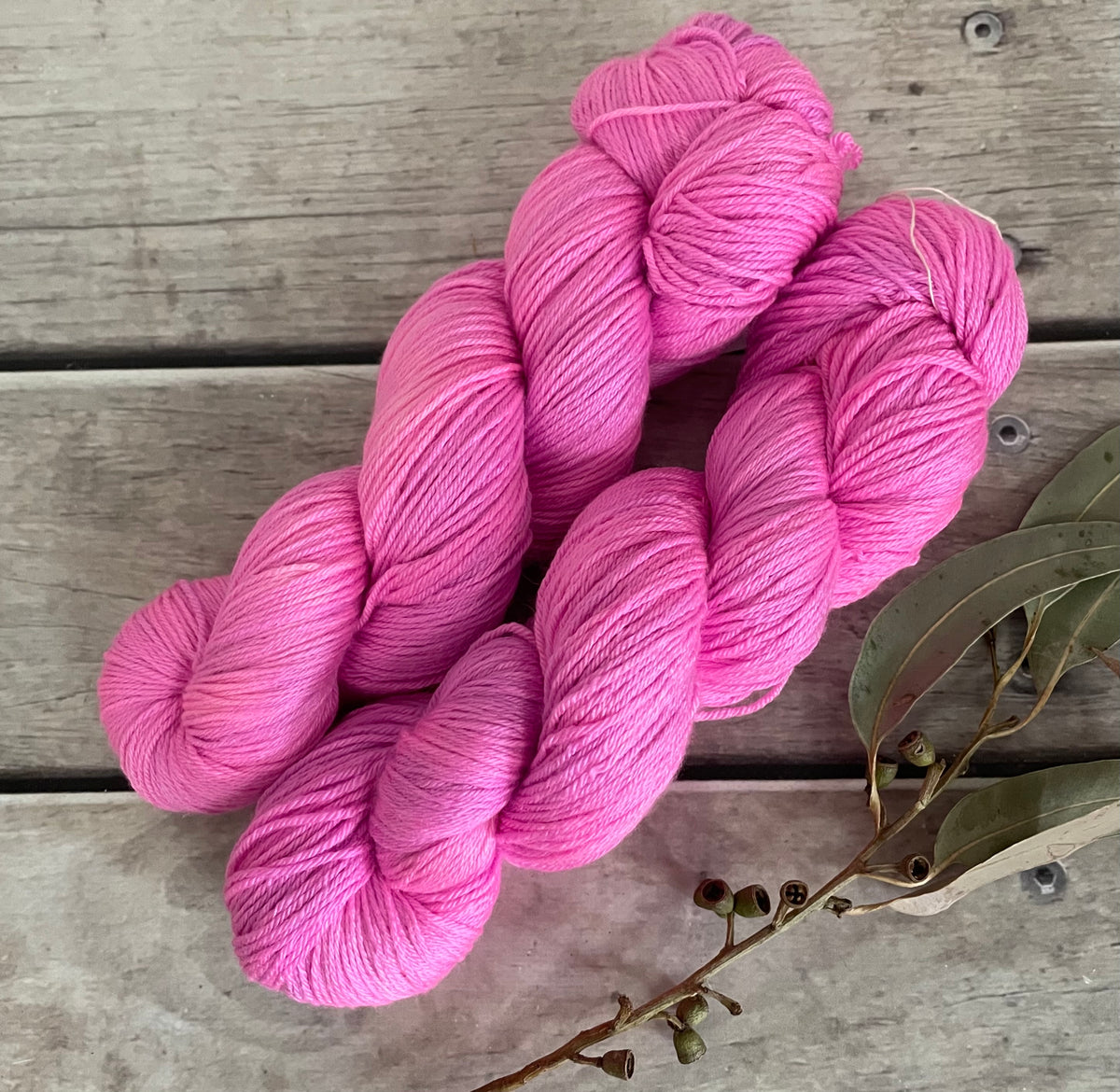 Neon Rainbow - Pink End Skein - 4ply/fingering - silk/merino yarn - Jasmine 4