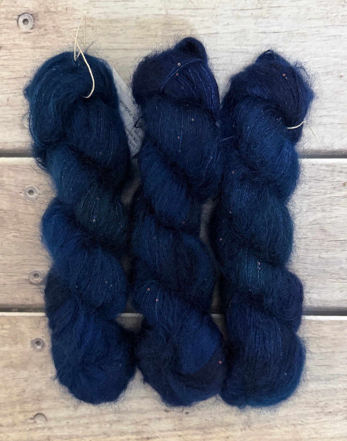 Midnight - mohair/silk/sequins - Gyrokuro 3ply