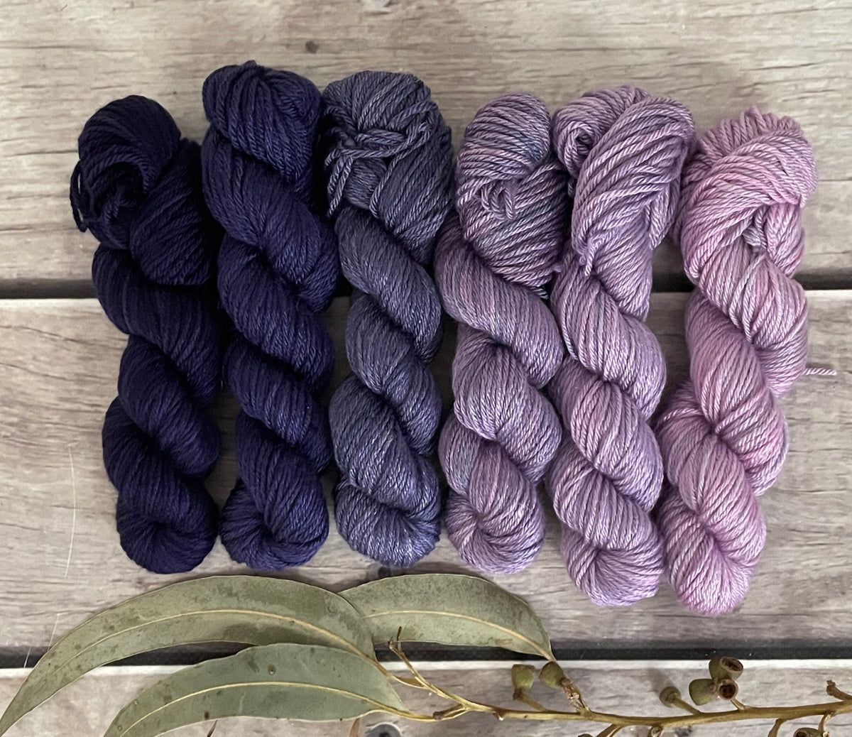 Knit for the Girls 2026 - Purple Fade - 6 x mini 20g skeins - Jasmine 4 ply