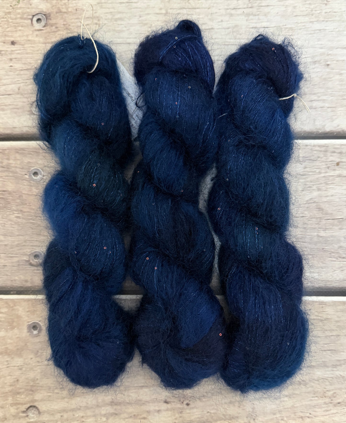 Midnight - mohair/silk/sequins - Gyrokuro 3ply