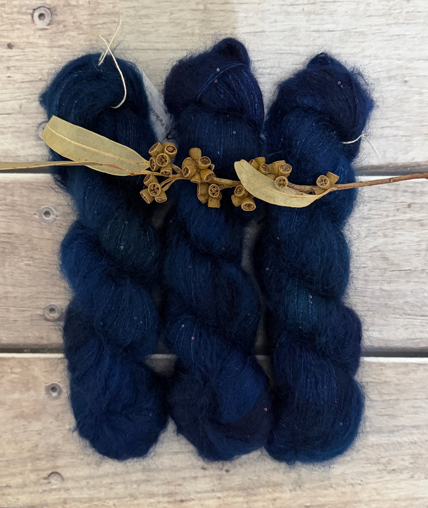 Midnight - mohair/silk/sequins - Gyrokuro 3ply