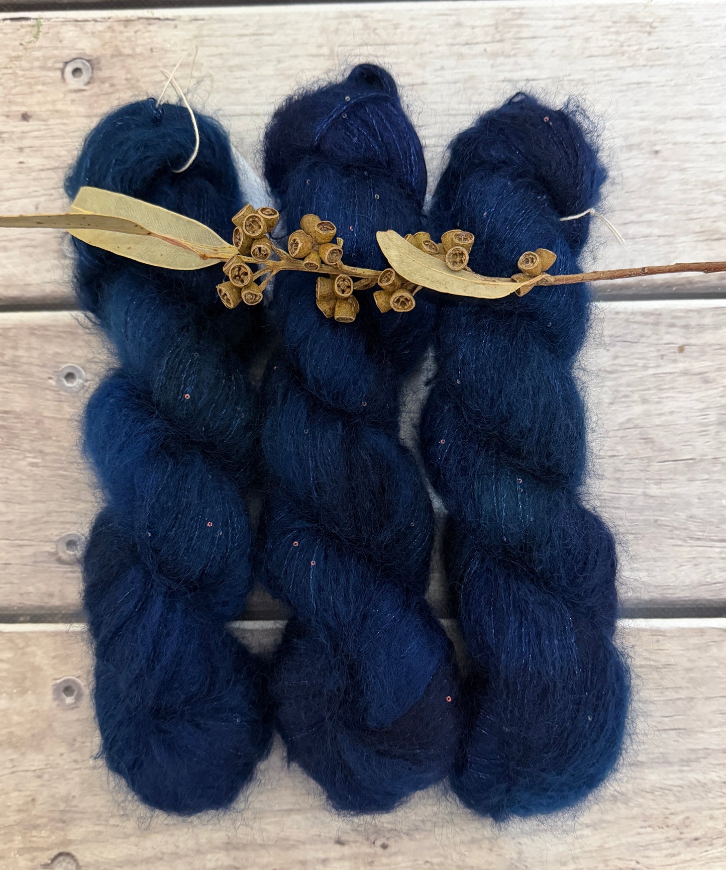 Midnight - mohair/silk/sequins - Gyrokuro 3ply